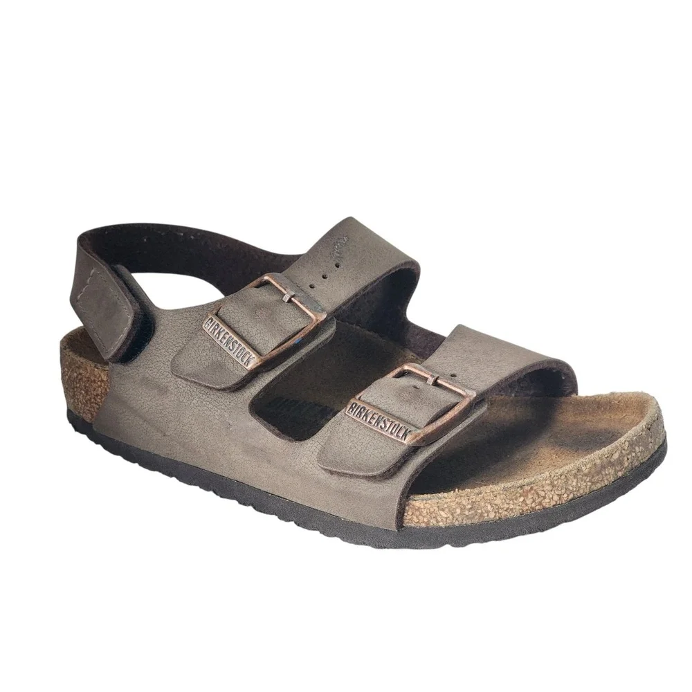 Birkenstock Milano Kids Mocha Birko-Flor Backstrap Sandals Size 31 L13 US 13